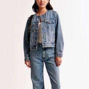New w Tag: Abercrombie & Fitch Collarless Denim Jacket. Size Small